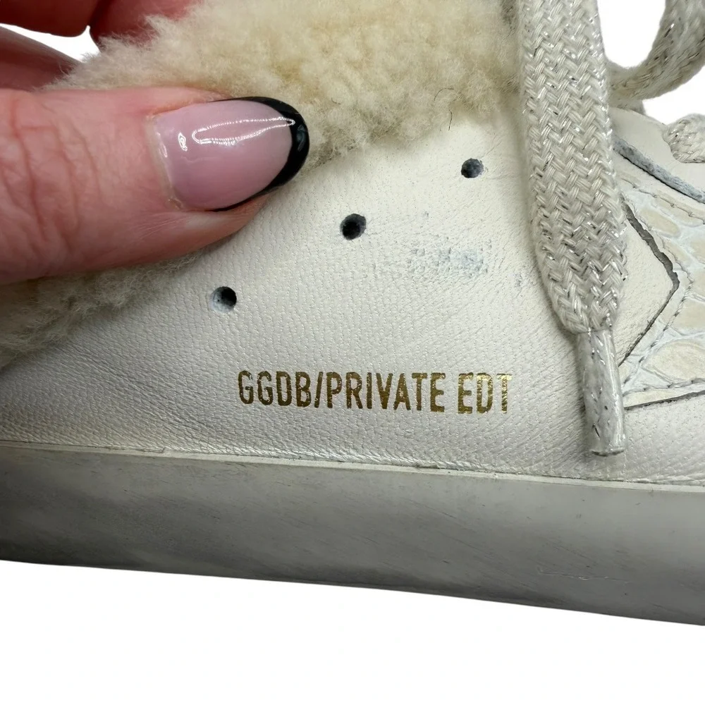 Golden Goose Sneaker Women & Beige Super Star Sabot Leather‎ Lamb Shearling Mule